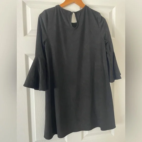 Jack by B.B. Dakota Ultra Suede Bell Sleeve Little Black Dress Size Small - Picture 3 of 3